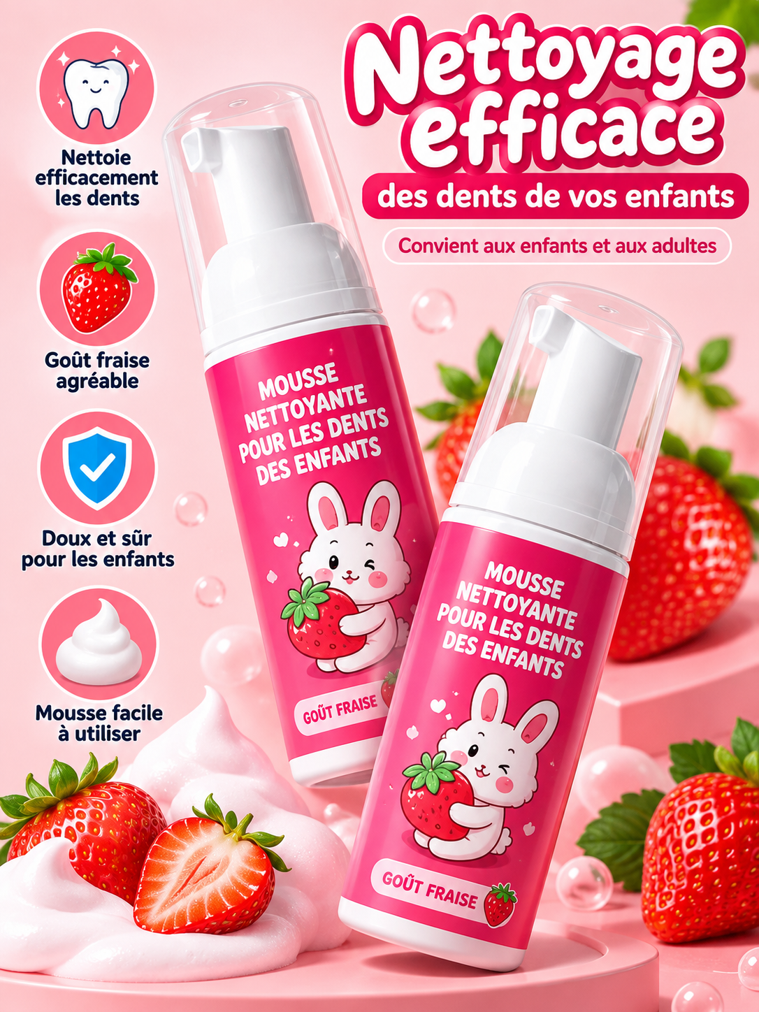 Kit Sourire Enfant-Brosse U 360° + Dentifrice Mousse